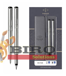 Set Parker Vector Metal SS GT – stilou + pix, casetă cu fereastră și etui
